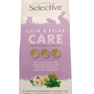 Science Selective Calm & Relax Care 100 g Naturalny suplement z melisą i rumiankiem, pomagający wyciszyć zwierzę i wspierać jego dobrostan emocjonalny.
