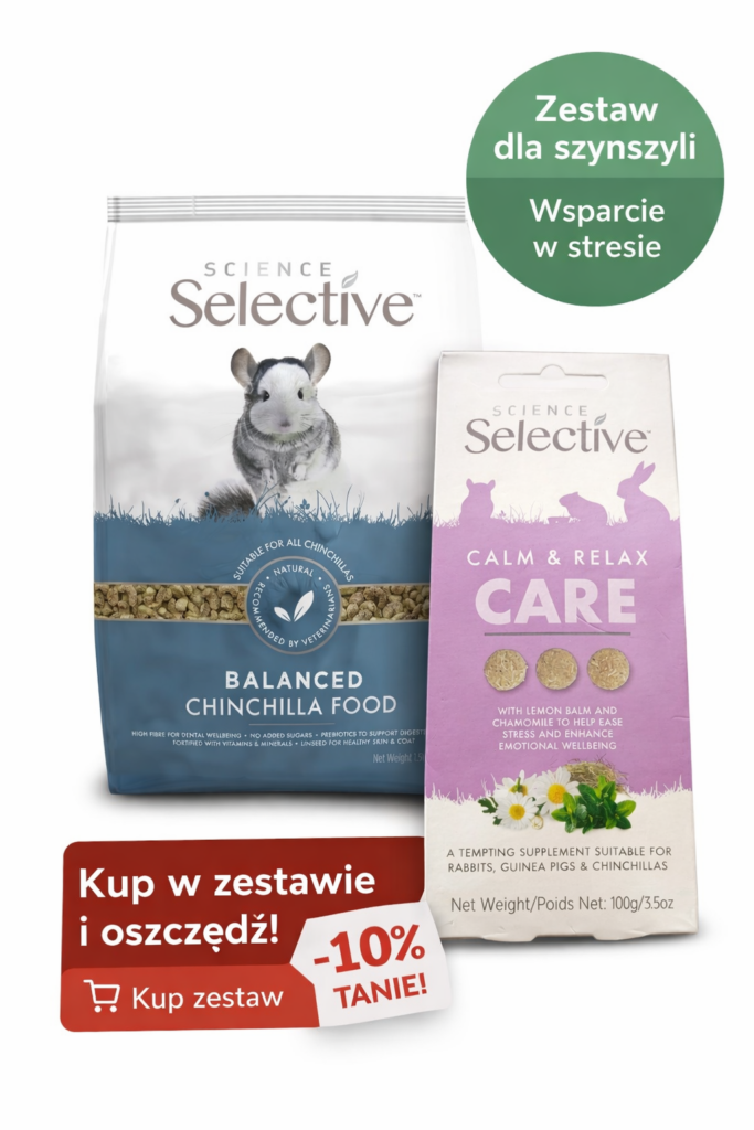 ZESTAW KARMA DLA SZYNSZYLI + CALM & RELAKS 